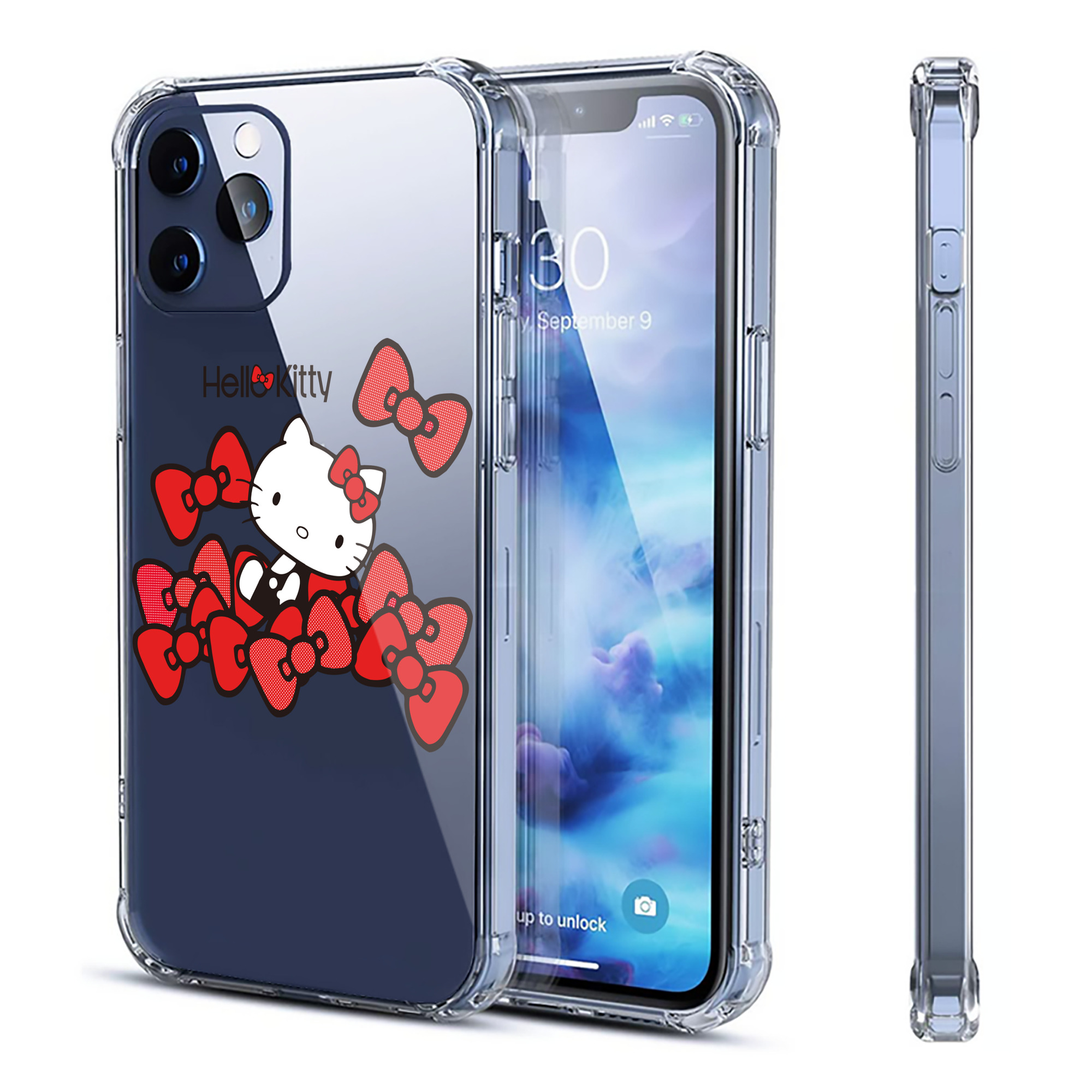 （画像用） Hello Kitty ハローキティ 【iPhone 12シリーズ対応】透明スマホケース（クリアソフトケース）